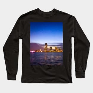 Jersey City Skyline Skyscrapers Night Battery Park NYC Long Sleeve T-Shirt